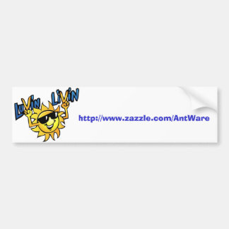 Luvin Livin Sun Graphic Bumper Sicker met web Add Bumpersticker