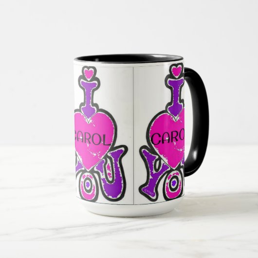 LUVMUG™ Carol- LUVYBZ® Love Gifts Koffiekopje Mok (Voorkant rechts)