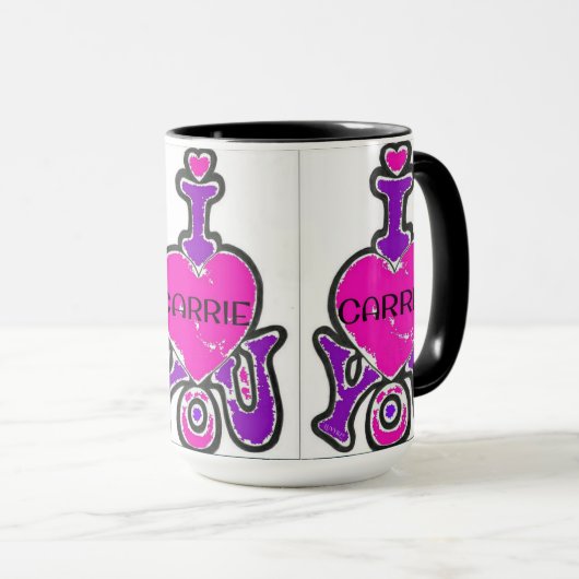 LUVMUG™ Carrie- LUVYBZ® Love Gifts Koffiekopje Mok (Voorkant rechts)