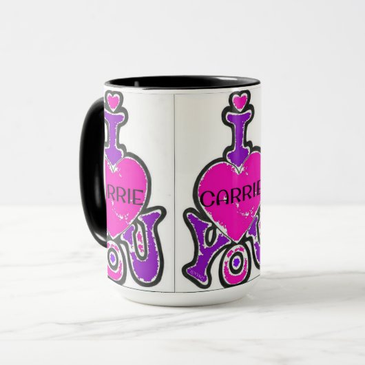 LUVMUG™ Carrie- LUVYBZ® Love Gifts Koffiekopje Mok (Voorkant links)