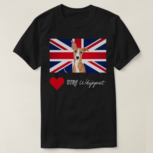 LUVMYWHIPPET (DARK) Basic T-shirt (Design voorkant)
