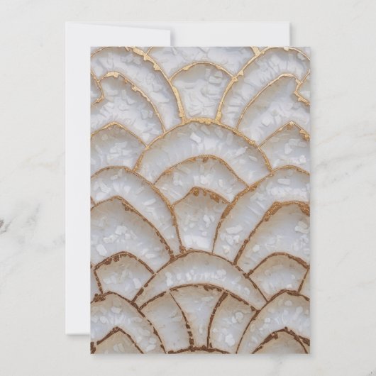 Lux Barokke Stijl Wit Goud Huwelijksfeest Kaart (Achterkant)