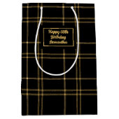 Lux Black Gold Wedding Gift Bag With Name Medium Cadeauzakje (Voorkant)