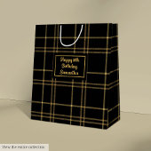 Lux Black Gold Wedding Gift Bag With Name Medium Cadeauzakje