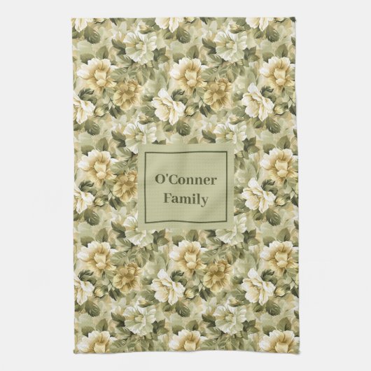 Lux Botanical Touch Personalized Greenery Towel  Theedoek (Verticaal)