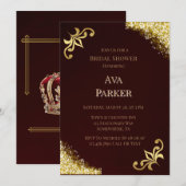 Lux Bourgogne Gold Flourish Glitter Vrijgezellenfe Kaart (Voorkant / Achterkant)