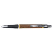 Lux Brown Leather & Gold Foil Monogram Name Pen (Achterkant)