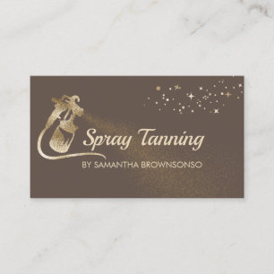 Lux Bruin Goud Elegante Calligrafie Tan Spray Visitekaartje