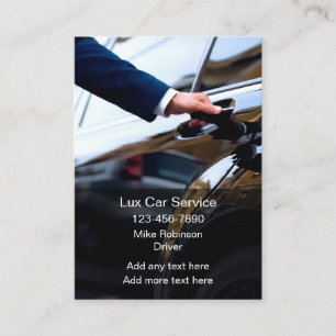 Lux Care Service Chauffeur Bestuurder Glanzend Visitekaartje
