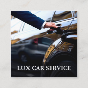 Lux Care Service Taxi Chauffeur Bestuurder Vierkante Visitekaartje