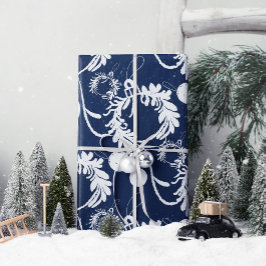 Lux Christmas Elegant Baubles op Blauw Cadeaupapier