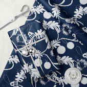Lux Christmas Elegant Baubles op Blauw Cadeaupapier