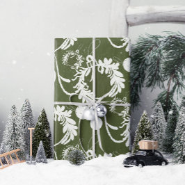 Lux Christmas Elegant Baubles op Groen Cadeaupapier