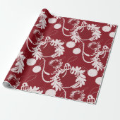 Lux Christmas Elegant Baubles op rood Cadeaupapier (Uitgerold)