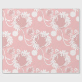 Lux Christmas Elegant Baubles op Roze Cadeaupapier (Vlak)