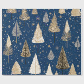 Lux Christmas Gold op blauw inpakpapier (Vlak)