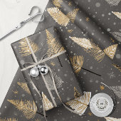 Lux Christmas Gold op grijs inpakpapier