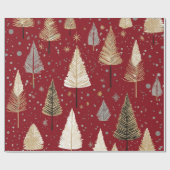 Lux Christmas Gold op rood inpakpapier (Vlak)