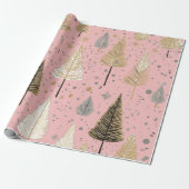 Lux Christmas Gold op roze inpakpapier (Uitgerold)