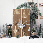 Lux Christmas Gold op Warm Brown Cadeaupapier