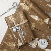 Lux Christmas Gold op Warm Brown Cadeaupapier
