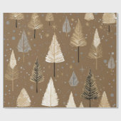 Lux Christmas Gold op Warm Brown Cadeaupapier (Vlak)