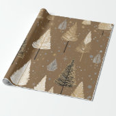 Lux Christmas Gold op Warm Brown Cadeaupapier (Uitgerold)