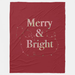 Lux Christmas Merry & Bright op rood Fleece Deken