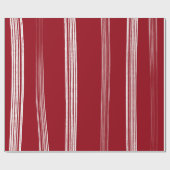 Lux Christmas White Stripes op rood inpakpapier (Vlak)