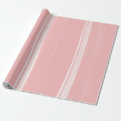 Lux Christmas White Stripes op roze inpakpapier (Uitgerold)