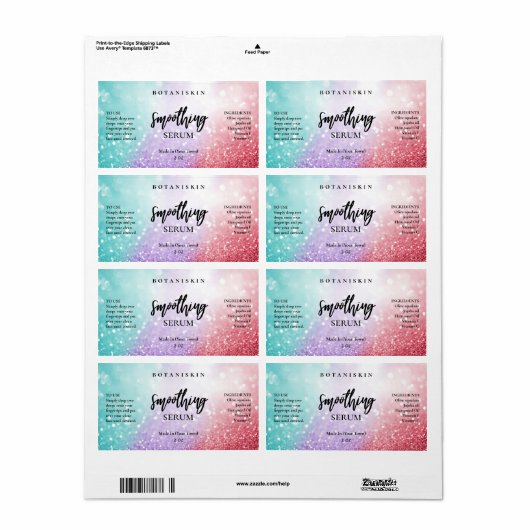 Lux Cotton Snoep Glitter Face Serum Labels (Full Sheet)
