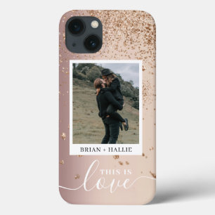 Lux Couple Photo Roos Gold Glitter Case-Mate iPhone Case