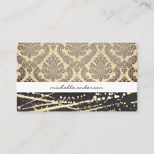 Lux Damask en Gold Expressive Visitekaartje (Voorkant)