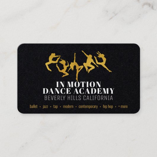 Lux Dance Studio Brass Gold Black Visitekaartjes (Voorkant)