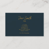 Lux Elegant Gouden Bloem| Zwart Visitekaartje (Achterkant)