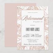 LUX ELEGANT ROZE ROZE GOUD FLORALE PENSIOEN KAART (Voorkant / Achterkant)