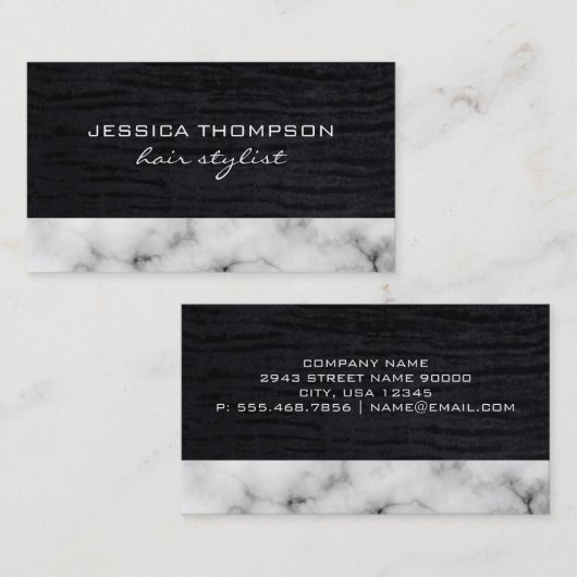 Lux Elegant Velvet en Marble Trim Visitekaartje (Voorkant / Achterkant)