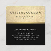 Lux Executive / Glitter Zwart / Gouden Bar Trim Vierkante Visitekaartje (Voorkant)