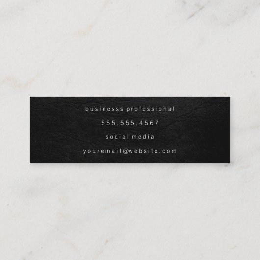 Lux Faux Gold Artistic Marks Leather Print Mini Visitekaartje (Achterkant)