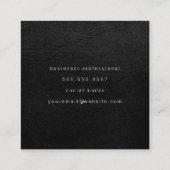 Lux Faux Gold Artistic Marks Leather Print Vierkante Visitekaartje (Achterkant)