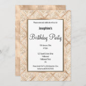 LUX GEOMETRIC CHAMPAGNE BIRTHDAY INVITATIE KAART (Voorkant / Achterkant)