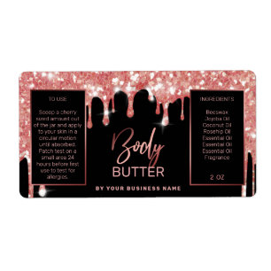 Lux Glitter Black en Roos Gold Body Butter Labels