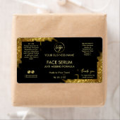 Lux Glitter Black Gold Hair Face Serum Label (Insitu)