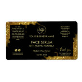 Lux Glitter Black Gold Hair Face Serum Label (Voorkant)