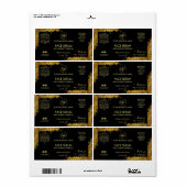 Lux Glitter Black Gold Hair Face Serum Label (Full Sheet)