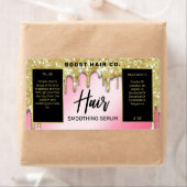 Lux Glitter druist Gold Pink Black Hair Serum Labe Etiket (Insitu)