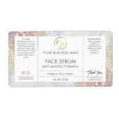 Lux Glitter Pastel Hair Face Serum Label (Voorkant)
