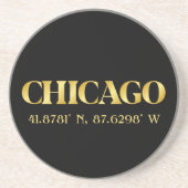 Lux Gold Chicago Breed- en Lengtegraad  Zandsteen Onderzetter (Voorkant)