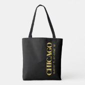 Lux Gold Chicago Latitude & Lengtegraad Tote Bag (Achterkant)