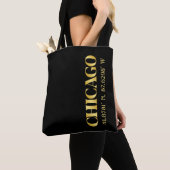 Lux Gold Chicago Latitude & Lengtegraad Tote Bag (Dichtbij)